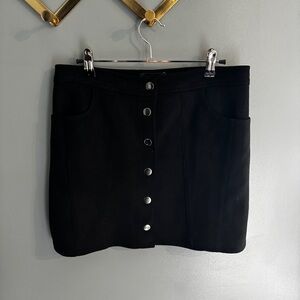 EXPRESS Black Pencil Skirt with Silver Buttons